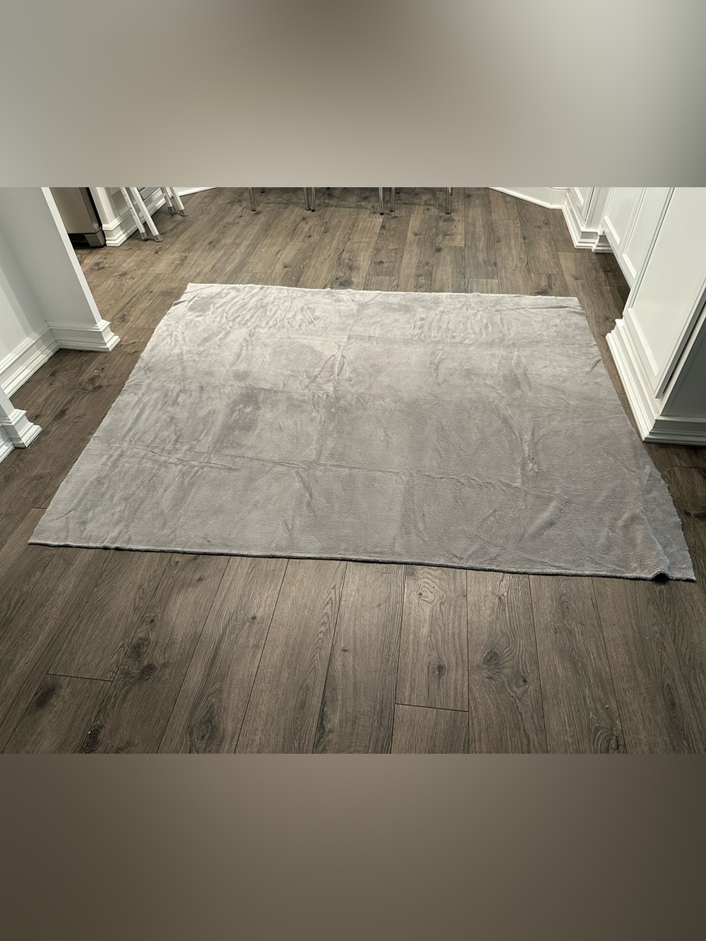 Gray plush material 
71”x60”